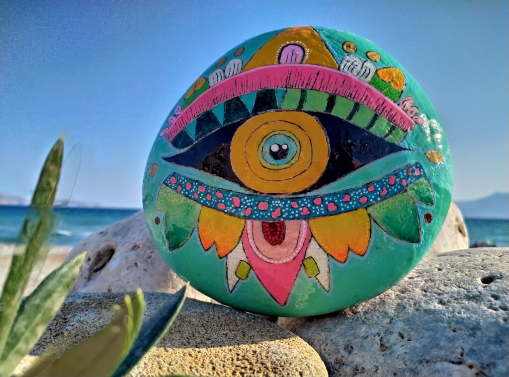 Handmade art stone in kissamos gulf
