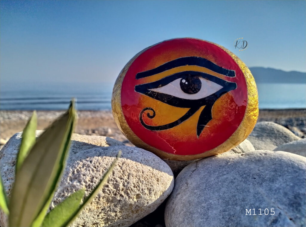 Painted Stone for gift the eye of Horus