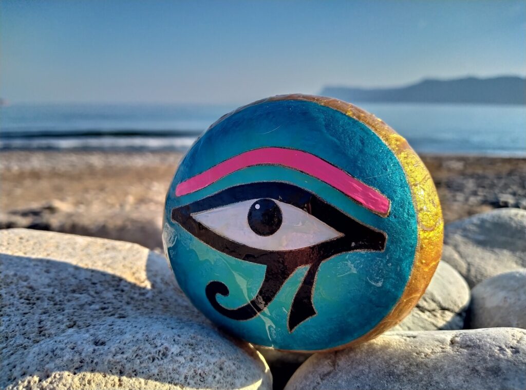 Decorative stone with Eye of Horus